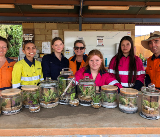 Students learning about horticulture 