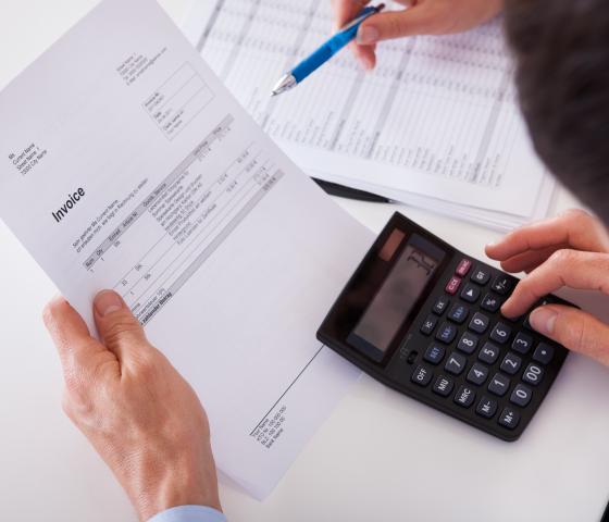 Finance paying an invoice