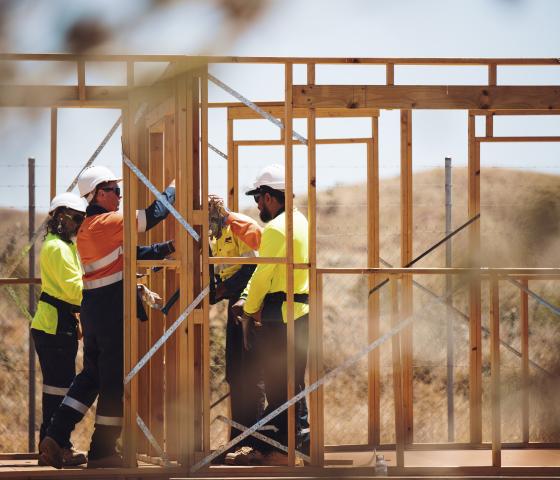 Carpentry students at Roebourne Campus