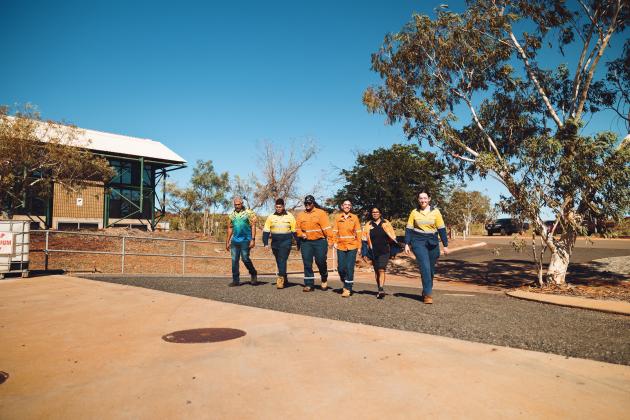 Students walking